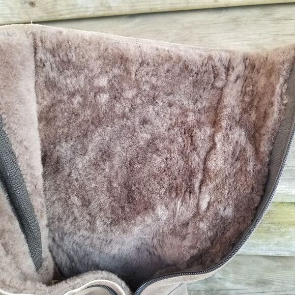 Vintage 90s y2k Morland Sheepskin 16" English Equestrian Shearling Boots 10.5 - Picture 14 of 15